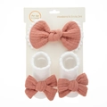 Pink bow headband and white baby socks set for infants aged zero to two years old - One Size / Dried Rose Pink (DP142-31)