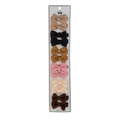 12-piece handmade mini ribbon bow hair clips set for babies in six assorted colors - Earth Tone Collection
