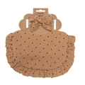 Caramel brown cotton muslin baby bib and headband set with black polka dot patterns - Caramel Black Polka Dot (DP139-14)