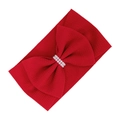 Red baby elastic headband with honeycomb knit bow and elegant white pearl accents - Red (KK181-20)