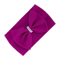 Elastic waffle bow baby headband in magenta with elegant pearl wrap detail - Rose Purple (KK181-22)