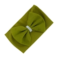 Olive green baby headband with waffle bow and faux pearls decoration - Olive Green (KK181-33)