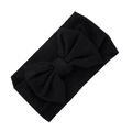 Diadema negra de punto acanalado para bebé con un lazo grande y elástico - Negro (KK188-1)