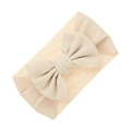 Diadema suave para bebé de punto acanalado con lazo crema, banda elástica para el pelo - Albaricoque Claro (KK188-3)