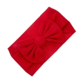 Elastic baby headband with a large red bow and vertical rib knit texture - Red (KK188-20)