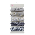 Five-pack of elastic baby headbands with assorted cute patterns on a display card - Grey Geometric Pattern (DP158-1)