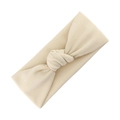 Bandeau bébé crème avec grand nœud en tissu gaufré et détail de nœud décoratif - Blanc Crème (KK193-3)