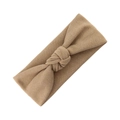 Bandeau bébé en maille marron clair avec nœud décoratif pour accessoires de cheveux - Brun Clair (KK193-7)