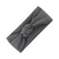 Elastic dark grey knitted baby headband with a stylish central twist design - Dark Gray (KK193-9)