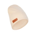 Bonnet pour bébé en tricot beige crème avec écusson en cuir marron fait main - Beige (SS140-3)