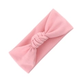Soft pink knotted baby headband made of stretchy polyester bubble lace fabric - Pink (KK193-14)