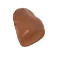 Bonnet bébé en faux cachemire marron avec écusson en cuir fait main pour l'hiver - Brun (SS140-8)