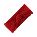 Elastic baby headband with large dark red lace bow for newborns and infants - Deep Red (KK193-20)