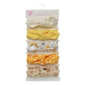 5-pack baby bow headbands featuring floral and polka dot patterns in soft cotton - Vintage Sunflower Polka Dot (DP158-8)