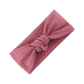 Infant wide lace headband with a large polyester bubble bow in deep pink color - Rose Red (KK193-22)