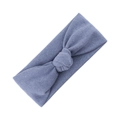 Dusty blue knitted baby headband with a soft texture and elegant bow knot design - Blue Gray (KK193-26)