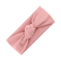 Infant oversized bow headband made of soft bubble fabric lace in dusty rose pink finish - Dusty Pink (KK193-31)