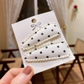 Polka dot lace BB hair clips for kids in a sweet two-piece set for toddler girls - Black White Polka Dot (PP174-58)