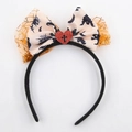 Cerchietto di Halloween con fiocco fantasma zucca e rete arancione ragnatela - Stile Cuore Castello Fantasma Rosa di Halloween