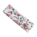 Baby Haarband mit Hasenohren und rotem Blumenmuster auf weichem weißem Baumwollstoff - Weiß Rote Rose Stil (KK191-3)