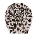 Bonnet turban en coton pour bébé avec imprimé léopard classique et grand nœud décoratif - Imprimé Léopard (SS86-9)