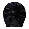 Turbante nero in velluto per neonati con un elegante design a nodo per bambini piccoli - Stile Nodo a Palla Nero (SS62-1) / Nero (SS62-1)