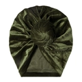Turbante per neonati in velluto verde scuro con dettaglio nodo a spirale per bimbi - Stile Nodo a Palla Verde Scuro (SS62-3) / Verde Scuro (SS62-3)