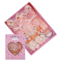 Coffret cadeau de barrettes à cheveux rose et orange avec nœuds en mousseline - Rose Orangé (DP179-5)