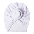 Weicher weißer Baby-Turban aus Samt mit elegantem Knoten für Neugeborene - Weiß (SS62-20)