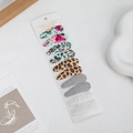 10-piece set of printed and lace BB hair clips on display card for girls - Leopard Stripe Floral Mixed Style (DP173-3)