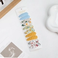 10-piece set of floral and striped fabric-covered waterdrop hair clips for girls - Fresh Daisy Floral Stripe Style (DP173-7)