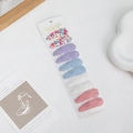 10-piece set of floral and embroidered fabric-wrapped snap hair clips in soft pastel colors - Korean Gentle Embroidered Solid Style (DP173-8)