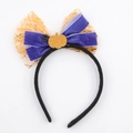 Cerchietto per Halloween con fiocco in velluto viola e zucca glitterata arancione - Stile Forcone Zucca Ragnatela Velluto Viola di Halloween