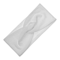 Fascia per capelli da yoga bianca elastica con nodo classico e trama traforata traspirante - Stile Maglia Nodo Pointelle (KK204-2) / Bianco