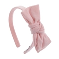 Cerchietto rosa in cotone a righe con fiocco fatto a mano per bambine, morbido tessuto - Rosa Chiaro (JJ103-14)