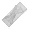 Pure white organic cotton baby headband with large bow and hollow knit texture - White (KK203-2)