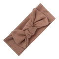 Dusty pink organic cotton baby headband with large bow and hollow jacquard texture - Dusty Rose (KK203-8)