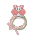 Juego de gomas elásticas de nailon rosa y verde claro con bonito adorno de lazo - Combo Rosa y Verde Claro (CC71-2)