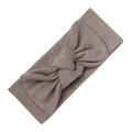 Elastic baby headband in taupe organic cotton with pointelle knit and large bow - Taupe (KK203-44)