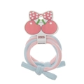 Lot de chouchous en nylon élastique rose et bleu pour enfants avec motif cerise - Combo Rose et Bleu Clair (CC71-5)