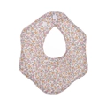 360 degree rotating cotton baby bib with floral print and adjustable snap buttons - Pink Yellow Green Dense Floral (WW75-4)