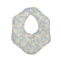 Bavaglino neonato in cotone a fiori blu con chiusura a scatto regolabile e morbida - Azzurro Giallo Bianco Floreale (WW75-5)