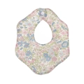 Bavaglino per neonati in cotone a fiori, rotante a 360 gradi con bottoni a pressione - Rosa Chiaro Blu Verde Floreale (WW75-6)