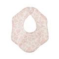 Bavaglino girevole a 360 gradi in cotone per neonati con stampa floreale rosa e bottoni - Bianco Sporco Rosa Floreale (WW75-7)