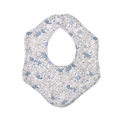 Bavaglino neonato rotante a 360 gradi in cotone a fiori blu con bottoni a pressione - Blu e Bianco Floreale (WW75-8)