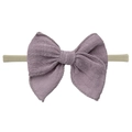 Bandeau à nœud lavande avec sangle élastique crème pour nourrissons et bébés - Violet (EE142-25)