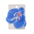 Fermaglio per capelli a forma di orchidea blu con perla su cartoncino bianco per donna - Blu (PP230-12)