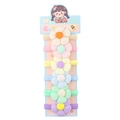 6-piece flower hair ties set in macaron colors on cute cardboard packaging - Flower Style (CC75-2)