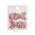 Sparkly mermaid tail hair clips with colorful sequins for girls, 2-piece set on card - Pink Purple Gold Gradient (PP237-5)