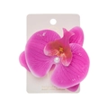 Fairy purple phalaenopsis orchid hair clip with pearl center on white card - Purple Red (PP230-22)